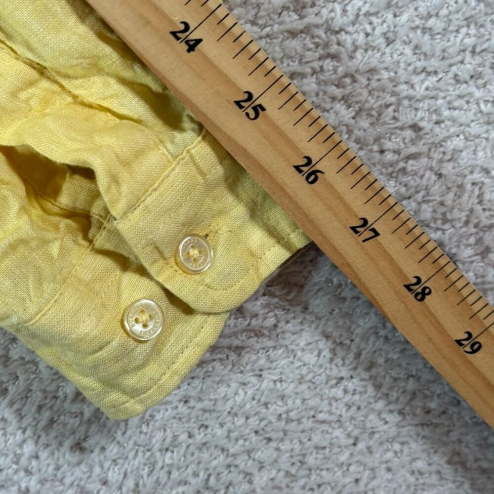 Burberry Brit Mens Long Sleeve Button Shirt Yellow Nova Check Flip Cuff Sz 2XL - Picture 12 of 13